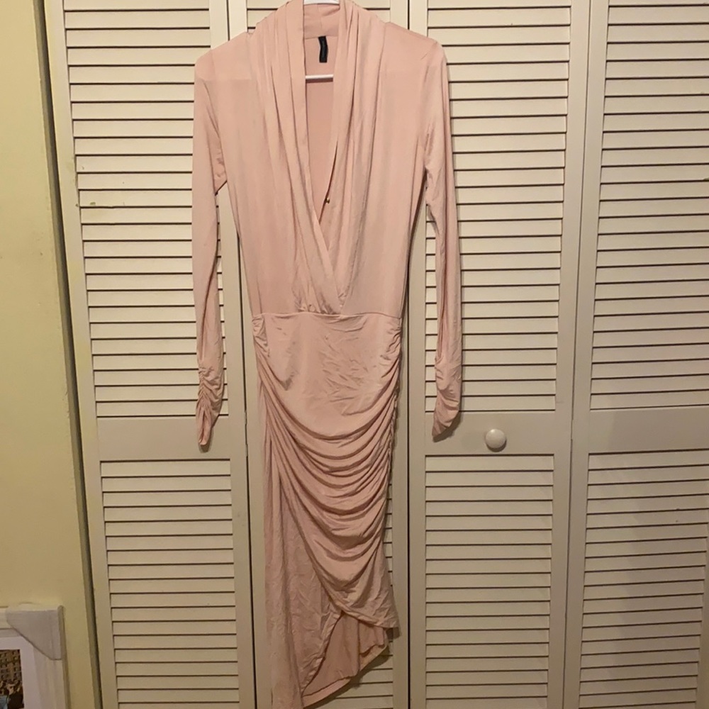 Guess by Marciano High Low Light Pink Nude Dress